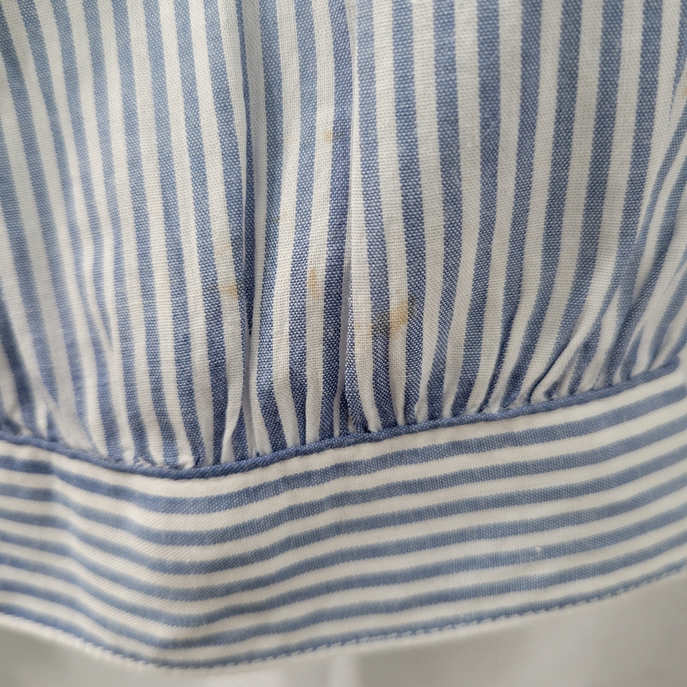 (SEA) Madewell Light Blue and White Striped Wrap Blouse - Picture 12 of 13